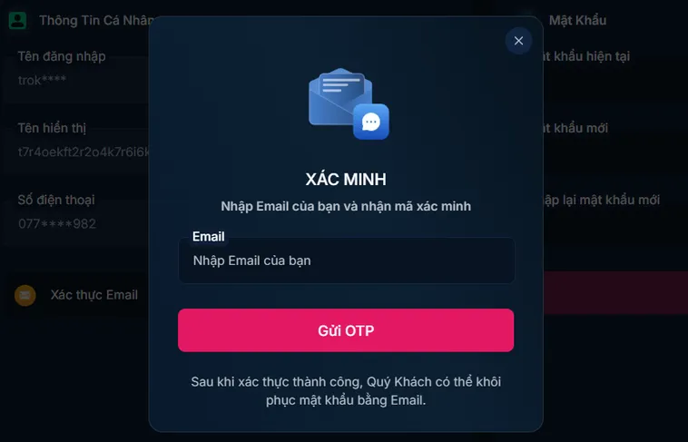 Kích hoạt bảo mật đa tầng - an toàn cho người chơi.