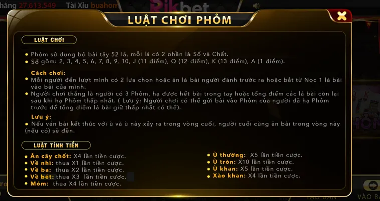 Trải Nghiệm Đỉnh Cao Phỏm Tại RikBet Với Tỷ Lệ Thắng Khủng