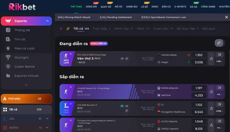 Thể Thao Ảo Tại RikBet Thiên Đường Cá Cược Với Tỷ Lệ Kèo Thắng Lớn