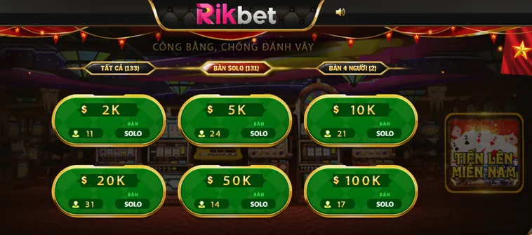 Trải Nghiệm Đỉnh Cao Tiến Lên Miền Nam Tại RikBet Với Tỷ Lệ Thắng Khủng